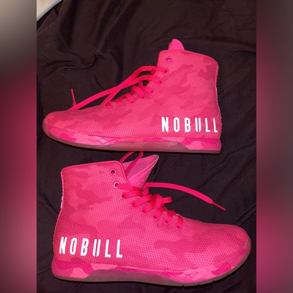 NOBULL High Top Neon Pink Trainer Men's 9 / Womens 11.5 Hard To Find Color - Picture 1 of 6